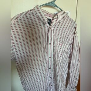 Woman’s Breast Cancer Pink Wrangler button down!